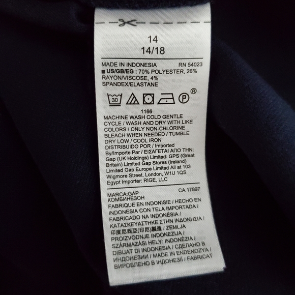 🆕️Gap Navy Peplum Hem Dress Size 14 - Picture 6 of 6